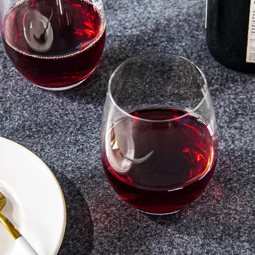 Vista 6 de FAWLES Juego de 12 copas de vino sin tallo, 15 onzas, vaso de vino estándar con borde liso para vino tinto, blanco, apto para lavavajillas