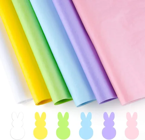 Vista 24 de CHRORINE 60 hojas de papel de seda de San Valentín, 6 diseños, papel de regalo para el día de San Valentín, decoración de manualidades de fiesta