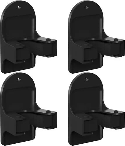 Soporte de Escoba para Montaje en Pared (Negro 4 Unidades), Soporte de Escoba, Organizador de Escoba y Fregona para Colgar en la Pared, Soporte de