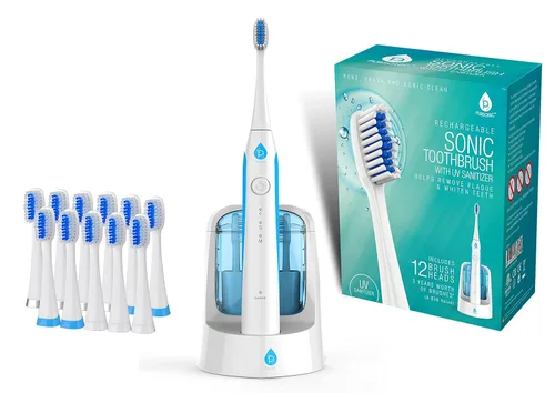 Vista 7 de Pursonic Cepillo de dientes sónico S750 (negro) - Cepillo de dientes con batería recargable de energía electrónica Smart Series para adultos - 12