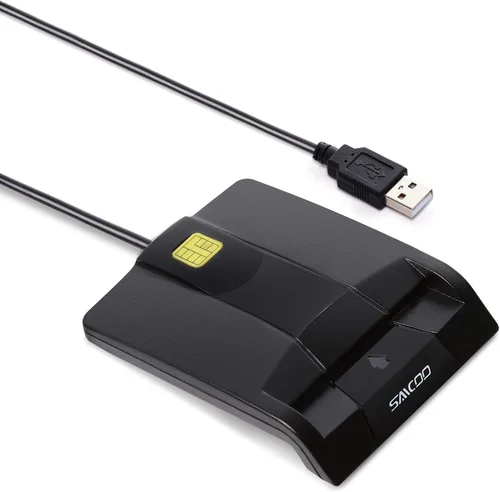 SAICOO Lector de tarjetas inteligentes DOD militar USB de acceso común CAC lector de tarjetas, compatible con Mac OS, Win (versión horizontal)
