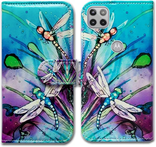 Vista 9 de Bcov Motorola One 5G Ace - Funda de piel con tapa y diseño de pájaro negro, con ranuras para tarjetas, cierre magnético y soporte