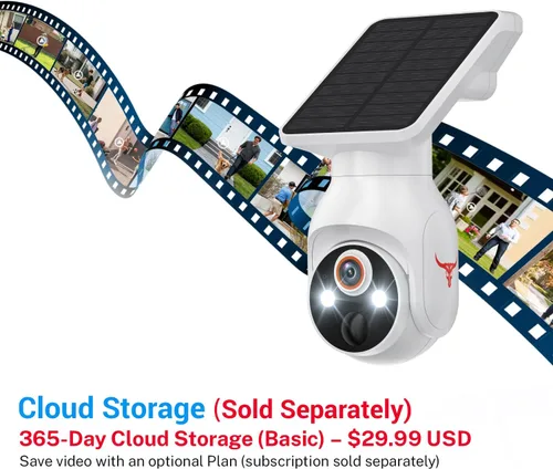 Vista 6 de Guggre Cámara de seguridad inalámbrica 1080P con panel solar, detección inteligente de inteligencia artificial humana, conversación de 2 vías