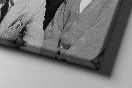 Vista 5 de Rat Pack Poster Black and White Group Canvas Wall Art Home Decor Framed Art (18"x12" Stretched on Wood)