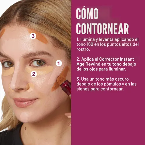 Vista 7 de Maybelline - Corrector para el tratamiento de las ojeras Instant Age Rewind multiusos, 100, 1 unidad (el embalaje puede variar)