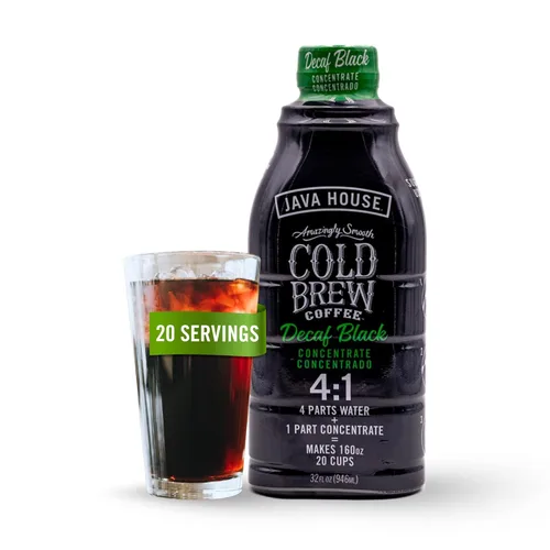 Vista 9 de JAVA HOUSE Café Cold Brew, concentrado líquido colombiano 4:1, botella de 32 onzas