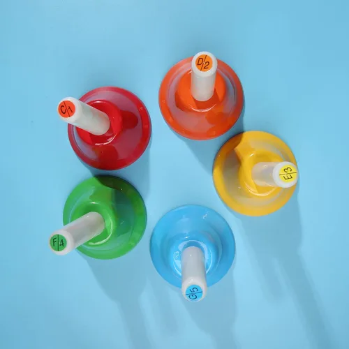 Vista 6 de 8 Note Hand bells, Colorful Handbells Musical Instrument for Kids Adults School Church Wedding