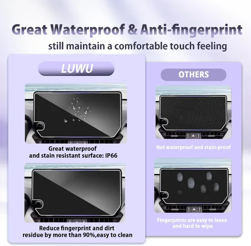 Vista 4 de LUWU Protector de pantalla para Toyota RAV4 2023, pantalla táctil de 10.5 pulgadas 2023, RAV4 Limited, protector de pantalla de vidrio templado 2023