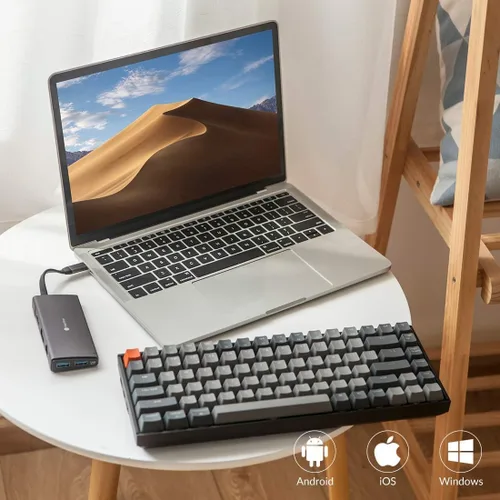 Vista 5 de Keychron Teclado mecánico inalámbrico K2 75% Layout RGB Bluetooth con interruptor azul Gateron G Pro/Anti Ghosting/N-Key Rollover, teclado compacto