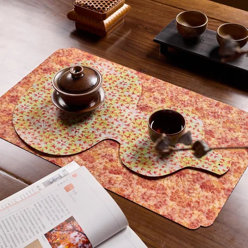 Vista 27 de Extra Long 2-Piece Table Runner Set 118, Waterproof Banquet Table Decor, Double Sided Event Cloth, Heavy Duty Tea Mat, Washable Reversible Brocade