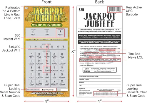 Vista 6 de Larkmo Prank Gag Lottery Tickets - 8 Total Tickets, 4 of Each Winning Ticket Design, These Scratch Off Cards Look Super Real Like A Real Scratcher