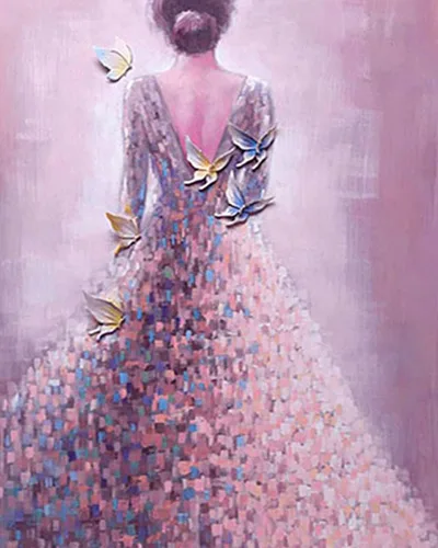 LukFun Kit de pintura al óleo por números para adultos, pintura por números, 16 x 20 pulgadas (dama elegante, sin marco)