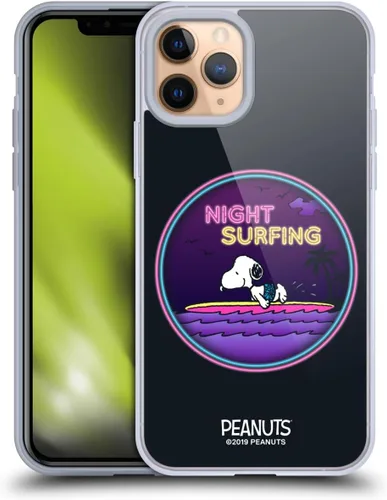 Vista 191 de Head Case Designs Funda de gel suave con licencia oficial de Peanuts Tropical Surf Snoopy Aloha Disco compatible con Apple iPhone 13 Mini