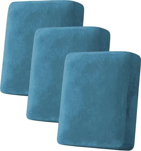 Vista 188 de H.VERSAILTEX - 4 fundas elásticas de terciopelo para cojín de sofá modular en forma de L (sofá grande de 3 plazas + 1 diván, color marfil)