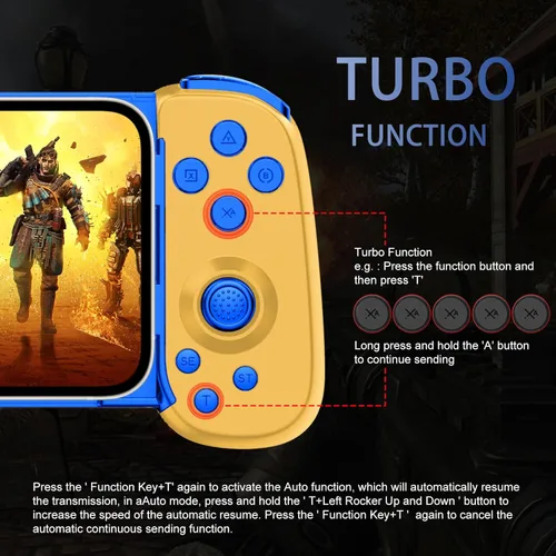 Vista 3 de Wireless Controller for iPhoneAndroidPCiPadTabletAppl Arcade MFi GamesSwitchPS4PS5, Support Streaming on PSXboxPC Console, Cloud Gaming Gamepad