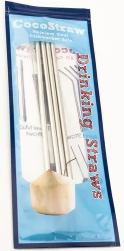 Vista 6 de 4 pajitas anchas de acero inoxidable de 40 onzas (sin taza) para vasos al vacío de doble pared Ozark Trail de 40 onzas CocoStraw