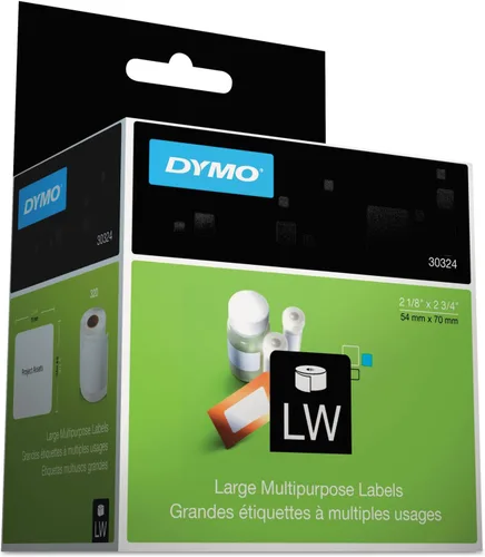 DYMO 30324 LabelWriter - Etiquetas para disquete, 2 3/4 x 2 1/8, color blanco, 320 etiquetas por rollo