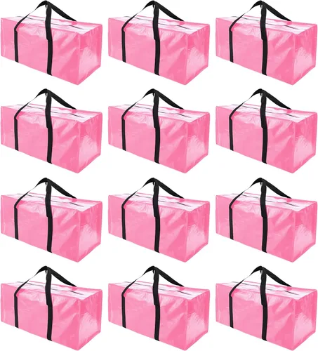 Vista 17 de PANDA JOYS Paquete de 8 bolsas de mudanza extra grandes con cremalleras y asas de transporte, tote de almacenamiento resistente para ahorro