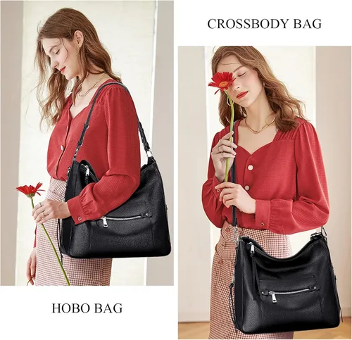 Vista 2 de Over Earth Bolsos y bolsos Hobo para mujer de cuero auténtico bolso cruzado