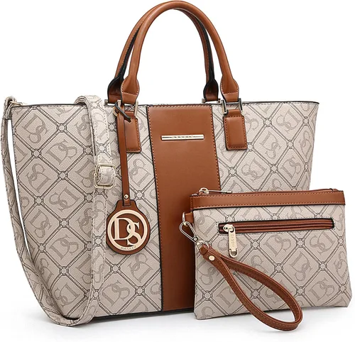 Vista 9 de Dasein Women Satchel Purse Handbag Shoulder Bag Work Tote Bag with Matching Clutch