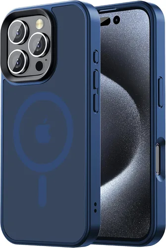 Vista 85 de Tigowos Funda Magnética para iPhone Air Compatible con MagSafe Resistente a Caídas de 16 Pies Cubierta Trasera con Sensación de Piel Mate a Prueba