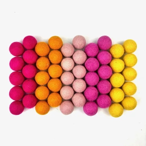 Bolas de fieltro de lana de verano, (50) pompones de fieltro a mano en Nepal de 100% lana neozelandesa para manualidades, guirnalda, fieltro,