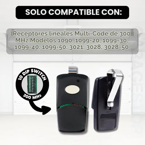 Vista 6 de GARAGE STOP para Linear Multi-Code Mando a distancia para puerta de garaje 3089 MCS412001 de 2 botones