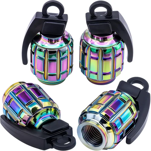 Vista 8 de 4 tapas de vástago de válvula de neumático estilo piscina 8 bolas, cubiertas universales de núcleo de cobre a prueba de polvo para automóviles, SUV