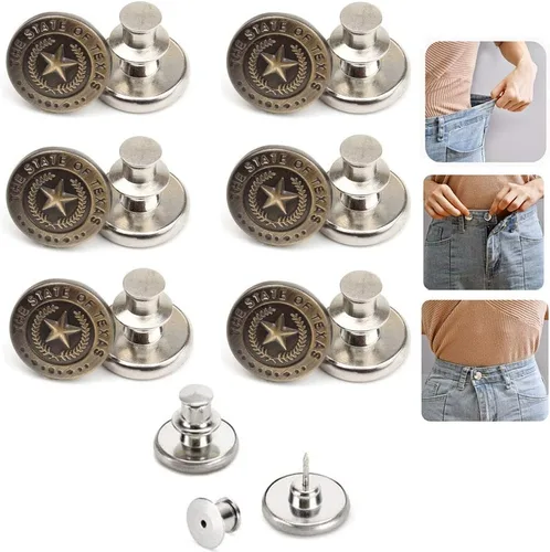 Vista 9 de 6 botones instantáneos de ajuste perfecto, ajuste instantáneo, botones de repuesto de jeans, botón extraíble para jeans sueltos, botones sin coser