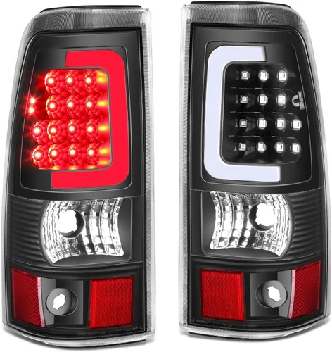 DNA MOTORING TL-CSIL03-LED-3D-BK-CL Conjunto de luz trasera LED 3D para lado del conductor y del pasajero [compatible con Silverado 03-06 / 07