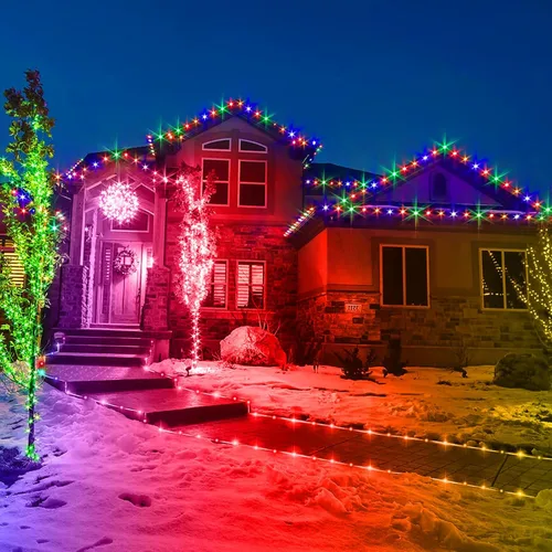 Vista 2 de Luces de cuerda LED de 33 pies para interiores, 100 luces de tubo LED con 18 colores, luces de cadena para exteriores, impermeables, luces de cuerda