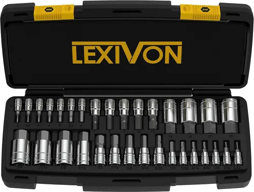 Vista 6 de LEXIVON Juego de llaves de impacto, 6 tamaños totales de tuerca de rueda Diseño innovador de llave de inversión que cubre la mayoría