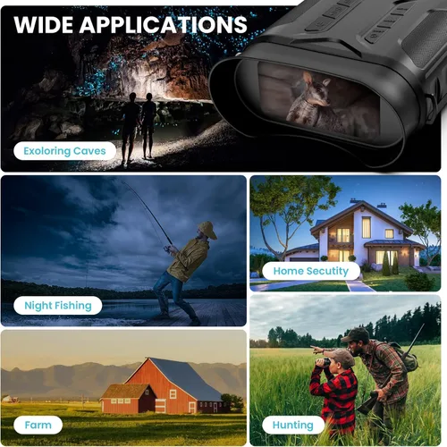 Vista 7 de Binoculares de gafas de visión nocturna digital 4K para oscuridad total, visión nocturna digital infrarroja, tarjeta de memoria de 32 GB