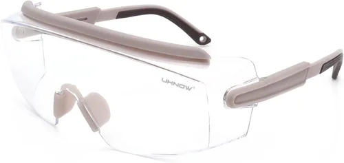 Vista 9 de UKNOW Anteojos de seguridad sobre lentes, gafas de seguridad antivaho protección ocular envolvente, gafas protectoras ANSI Z87.1