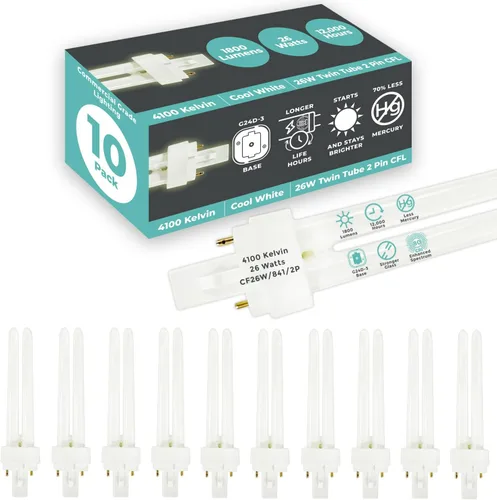 Vista 34 de GoodBulb Bombillas CFL de 13 W, base GX23 de 2 pines, 2700 K, blanco suave, 13 W, alto rendimiento, 800 lúmenes, bombillas fluorescentes compactas