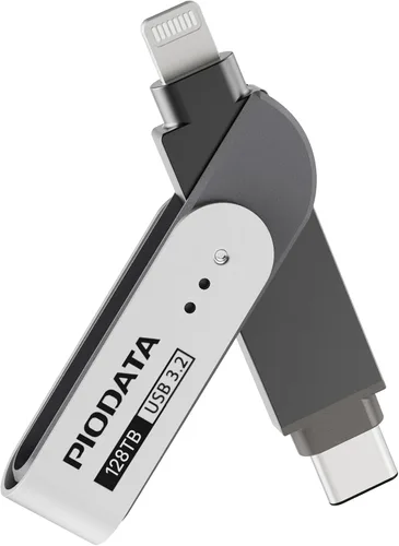 Vista 9 de iXflash - Memoria flash para iPhone de 128 GB, certificado Apple MFi, Lightning y USB C, color negro, 2 en 1 para teléfono, iPad y computadora