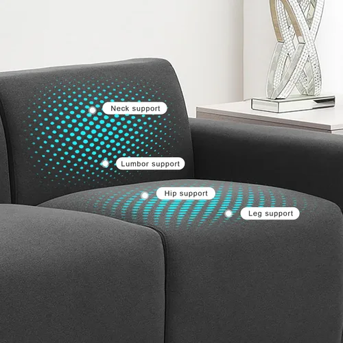 Vista 14 de LUMISOL Sofás de asiento profundo para sala de estar, moderno sofá tapizado de 3 plazas, cómodo sofá de dos plazas de gran tamaño, sofá nube