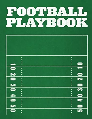 Football Playbook: 100 Page 8.5"x11" Notebook with Field Diagrams for Drawing Up Football Plays and Drills, Creating a Playbook, and Scouting