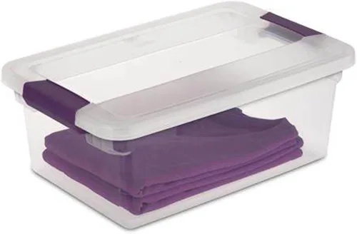Vista 7 de Sterilite - Caja de almacenamiento apilable de plástico transparente de 15cuartos de galón de capacidad con tapa con trabillas (paquete de 36)