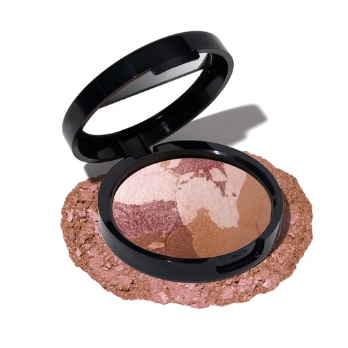 Vista 13 de LAURA GELLER Baked Blush-n-Bronze Marbleized - Rubor bronceador 2 en 1, contorno de cara con un rubor radiante, bronce rosa