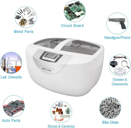 Vista 8 de TOPINCN Limpiador de joyas de gran capacidad, función de calefacción eficiente, pantalla de sincronización digital, portátil