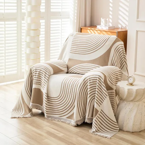 Vista 9 de Funda de felpilla apta para mascotas, lavable, reversible para sofá seccional, sofá biplaza, sofá esquinero, funda para futón