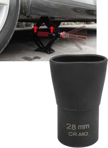 Vista 7 de Adaptador de gato de tijera, 1/2 pulgada de metal negro de tijera Jack Quick Drive para gatos (1.102 in)