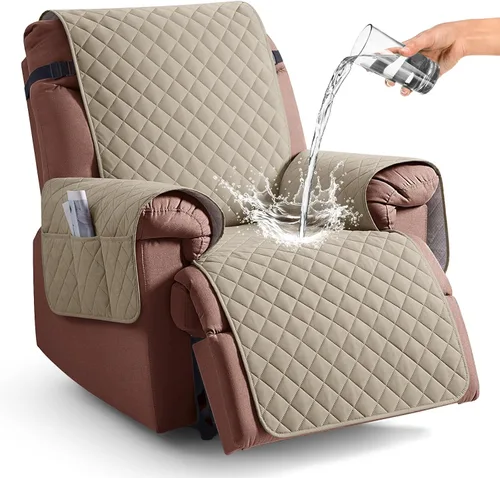 Vista 15 de KinCam Funda 100% impermeable para silla reclinable, fundas de sofá reclinable para mascotas, perros, funda de sofá reclinable, protector de muebles