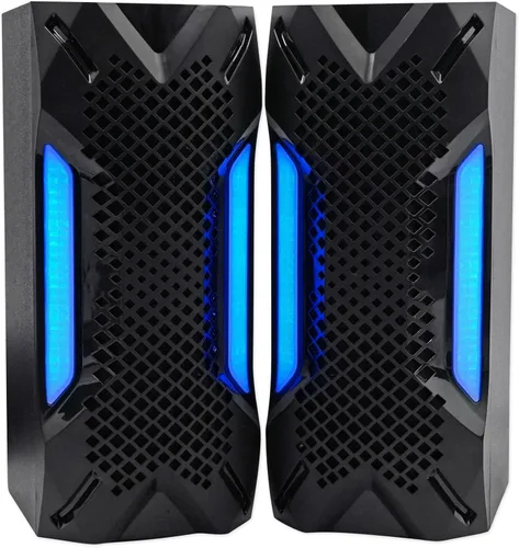 Vista 4 de Rockville HTS56 Sistema de cine en casa de 1000W de 5.1 canales, Bluetooth, USB, subwoofer de 8", efectos de luz LED, control remoto, entrada