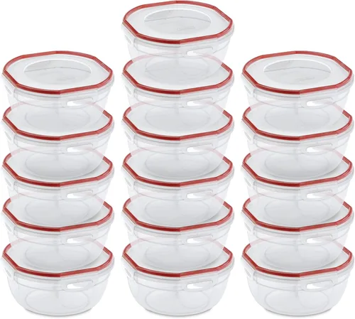 Vista 17 de Sterilite Tazón Ultra-Seal de 2.5 Qt, Recipiente Hermético para Almacenamiento de Alimentos, Plástico, Tapa con Pestillo, Apto para Microondas