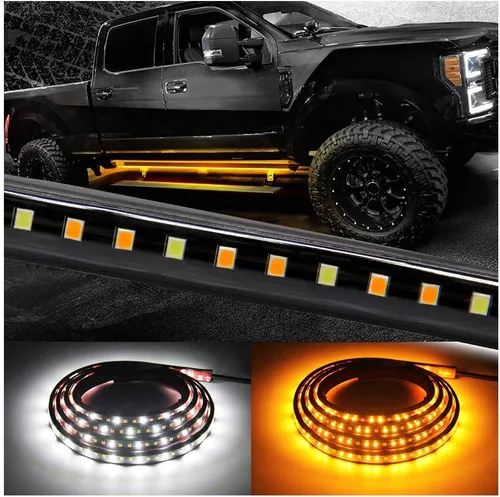 Juego de luces LED para estribos para camión, kit de marcadores laterales ámbar, luces de cortesía blancas extendidas, cabina de tripulación