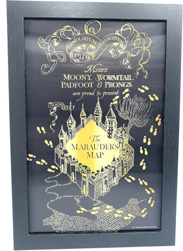 Vista 6 de Silver Buffalo Harry Potter Messrs, Mooney, Wormtail, padfoot, Prongs are proud to present The Marauder's Map 13 x 19 pulgadas, arte lenticular