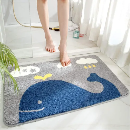 Lindas alfombras de baño, antideslizantes, de microfibra extrasuave, lavables, absorbentes de agua, para niños, juego de alfombras para baño
