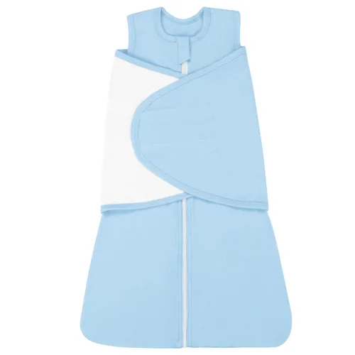 ZIGJOY Saco de dormir para bebé de 0.5 TOG, manta portátil 100% algodón ajustable de 3 vías para recién nacido, saco de dormir de transición para